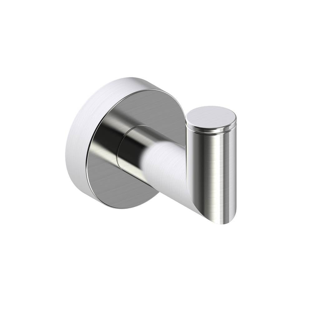 Kartners - OSLO -  Single Prong Robe Hook Solid Back-Brushed Nickel - Brushed Nickel