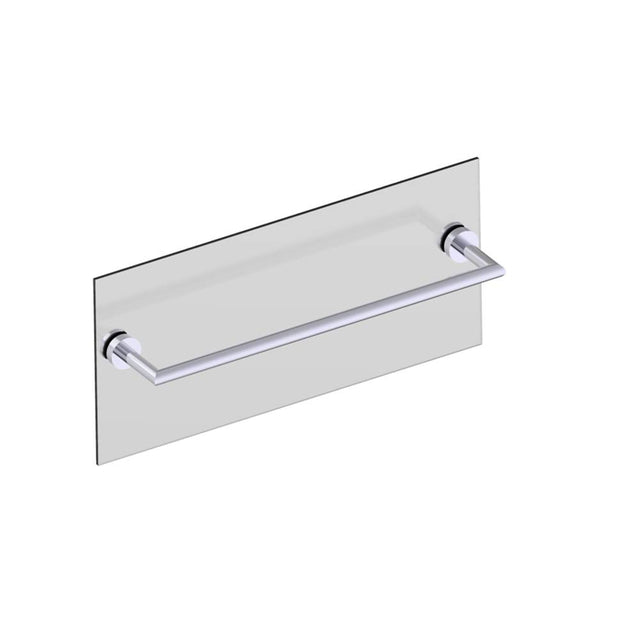 Kartners - OSLO - 18-inch Bathroom Towel Bar Through Glass-Polished Chrome - Polished Chrome