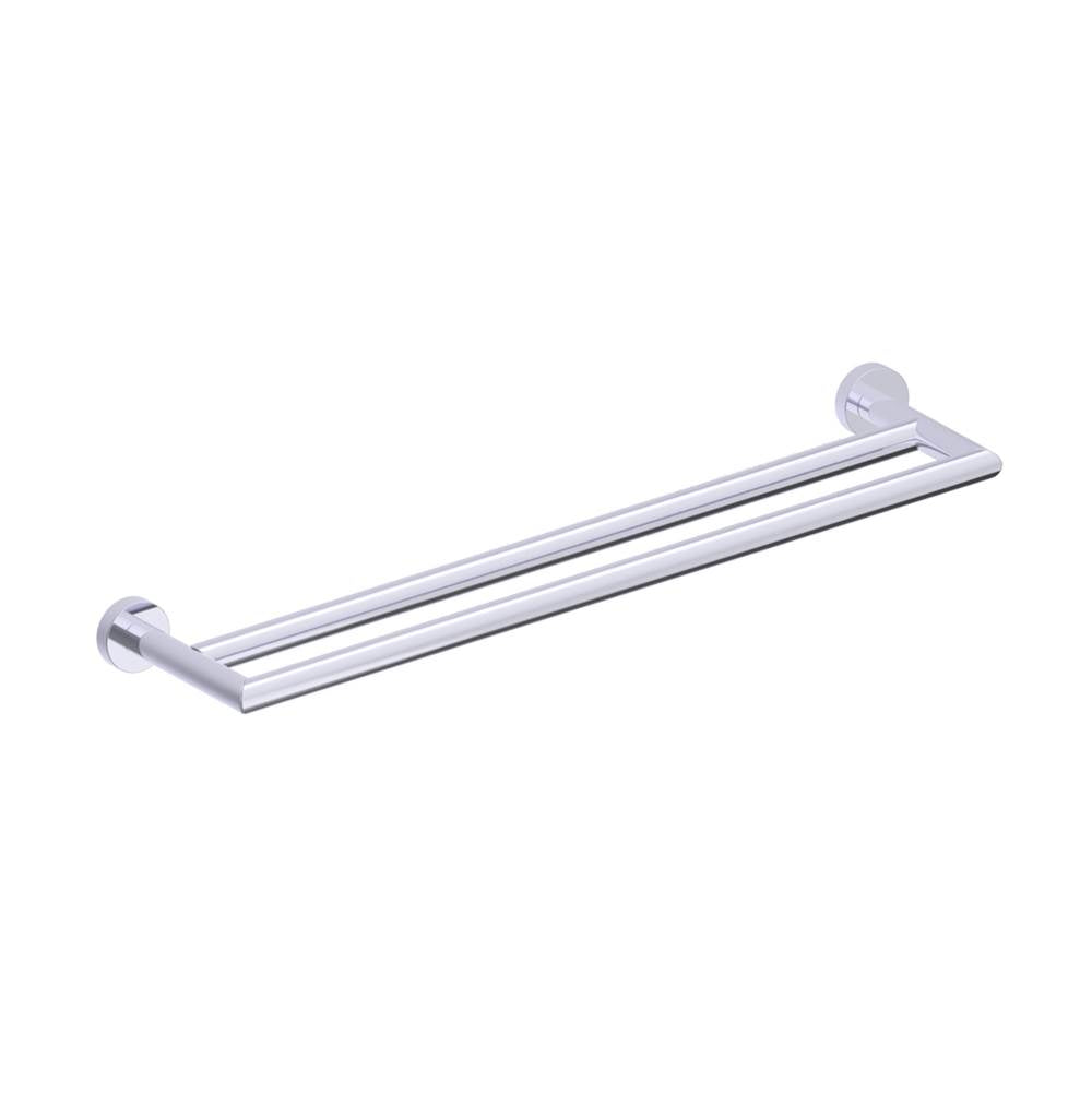 Kartners - OSLO - 18-inch Double Bathroom Towel Bar-Polished Chrome - Polished Chrome