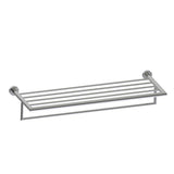 Kartners - OSLO - 24-inch Towel Shelf with Bathroom Towel Bar-Brushed Nickel - Brushed Nickel