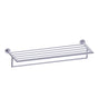 Kartners - OSLO - 24-inch Towel Shelf with Bathroom Towel Bar-Polished Chrome - Polished Chrome