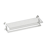 Kartners - OSLO -  24-inch Towel Shelf  with Double Bathroom Towel Bar-Polished Nickel - Polished Nickel