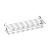 Kartners - OSLO -  24-inch Towel Shelf  with Double Bathroom Towel Bar-Polished Chrome - Polished Chrome