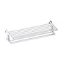 Kartners - OSLO -  24-inch Towel Shelf  with Double Bathroom Towel Bar-Polished Chrome - Polished Chrome