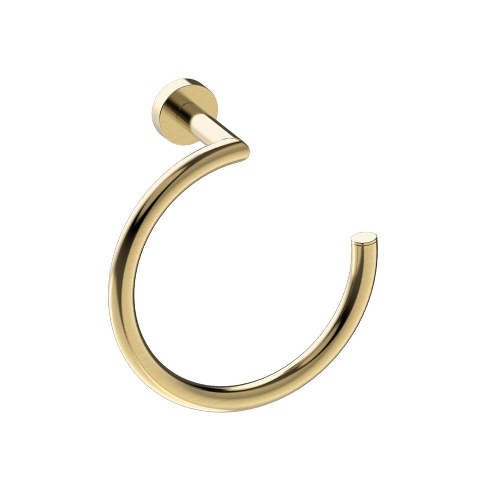 Kartners - OSLO - Towel Ring (C-shaped)-Brushed Gold - Brushed Gold