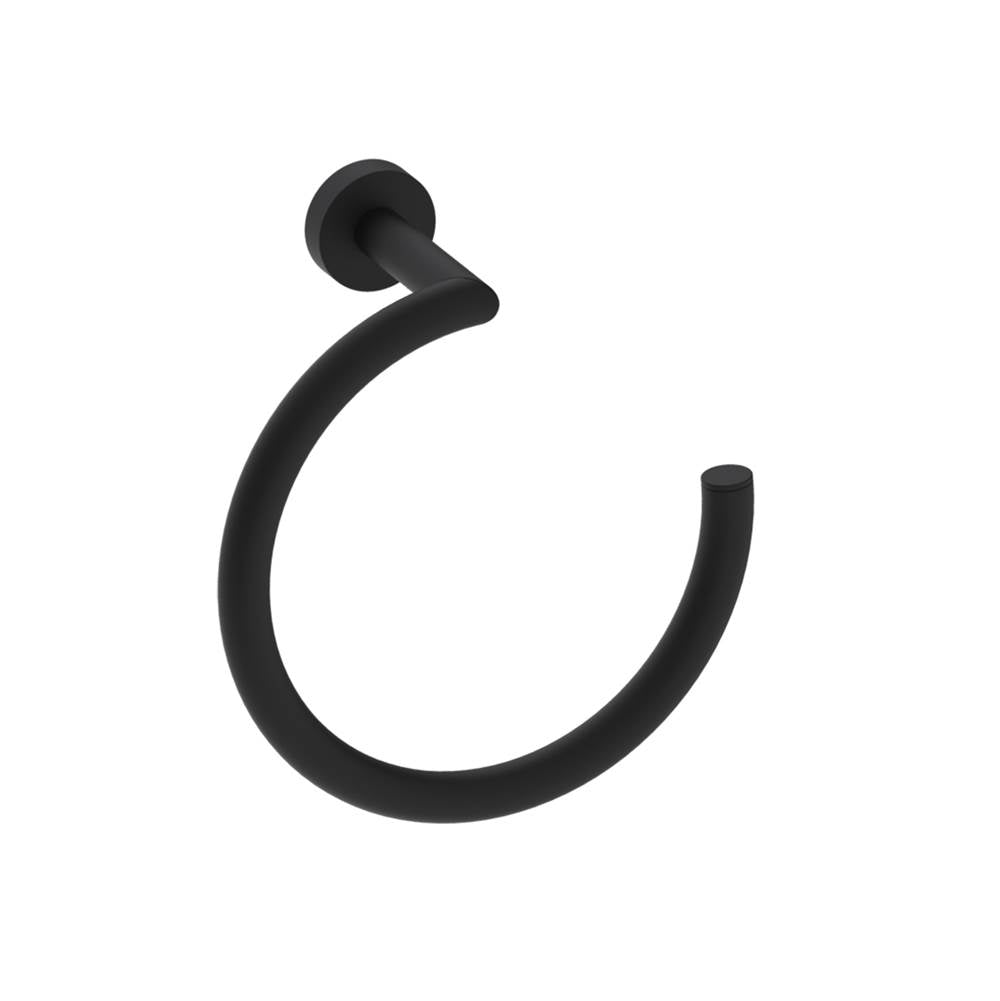 Kartners - OSLO - Towel Ring (C-shaped)-Matte Black - Matte Black