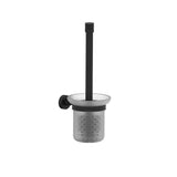 Kartners - OSLO - Wall Mounted Toilet Brush Set with Frosted Glass-Matte Black - Matte Black