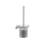 Kartners - OSLO - Wall Mounted Toilet Brush Set with Frosted Glass-Polished Chrome - Polished Chrome