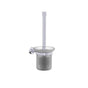 Kartners - OSLO - Wall Mounted Toilet Brush Set with Frosted Glass-Polished Chrome - Polished Chrome