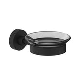 Kartners - OSLO - Wall Mounted Soap Dish with Chrome Glass-Matte Black - Matte Black