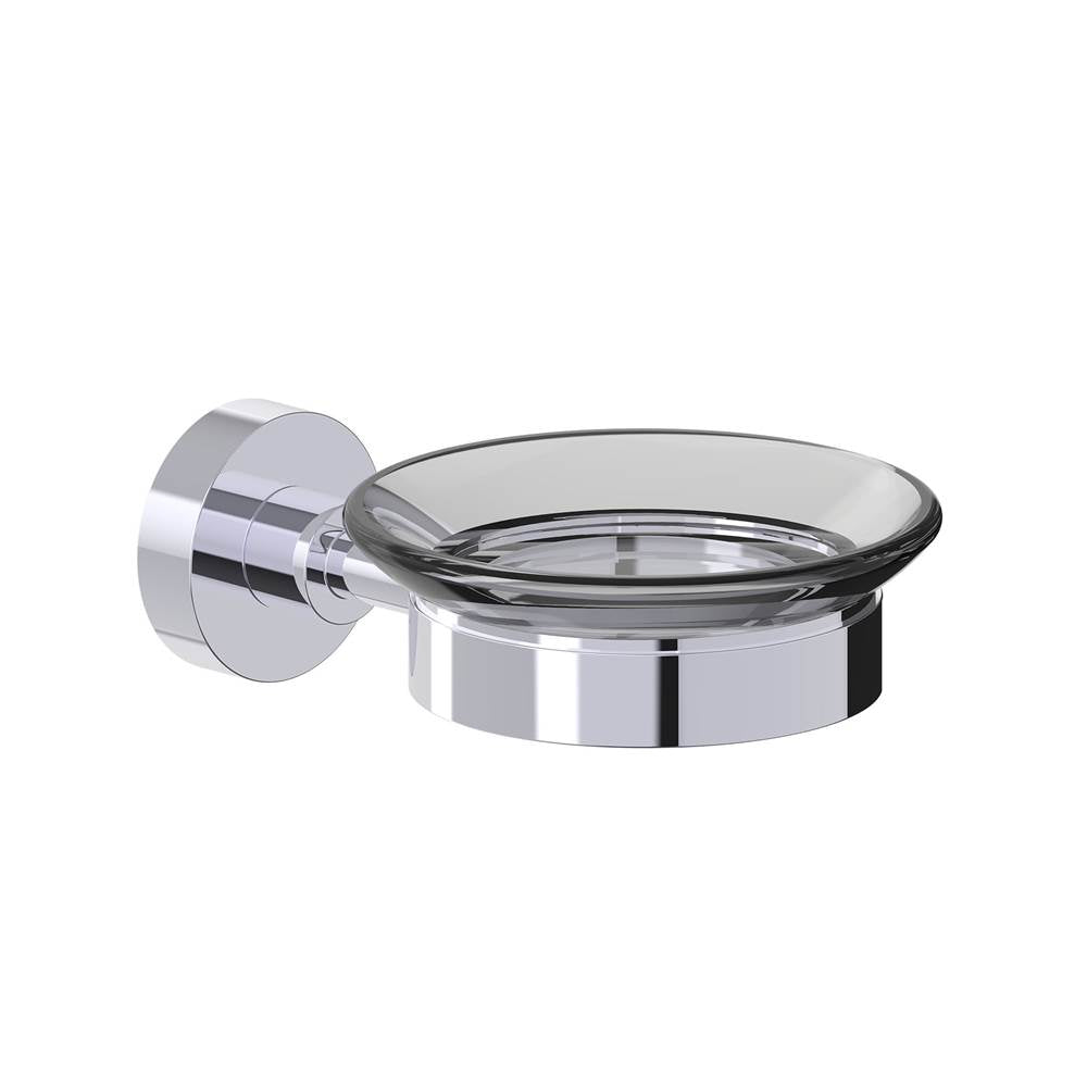 Kartners - OSLO - Wall Mounted Soap Dish with Chrome Glass-Polished Chrome - Polished Chrome