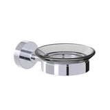 Kartners - OSLO - Wall Mounted Soap Dish with Chrome Glass-Polished Chrome - Polished Chrome