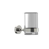 Kartners - OSLO - Wall Mounted Bathroom Tumbler & Toothbrush Holder with Chrome Glass-Brushed Nickel - Brushed Nickel