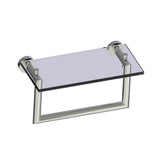 Kartners - OSLO - 10-inch Glass Shelf with Towel Rail-Polished Nickel - Polished Nickel