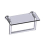 Kartners - OSLO - 10-inch Glass Shelf with Towel Rail-Polished Chrome - Polished Chrome