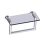 Kartners - OSLO - 10-inch Glass Shelf with Towel Rail Solid Back-Polished Chrome - Polished Chrome