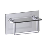 Kartners - OSLO - 10-inch Glass Shelf with Towel Rail Through Glass-Polished Chrome - Polished Chrome