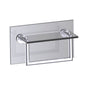 Kartners - OSLO - 10-inch Glass Shelf with Towel Rail Through Glass-Polished Chrome - Polished Chrome
