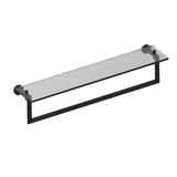 Kartners - OSLO - 24-inch Glass Shelf with Towel Rail-Matte Black - Matte Black
