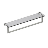 Kartners - OSLO - 24-inch Glass Shelf with Towel Rail-Polished Nickel - Polished Nickel