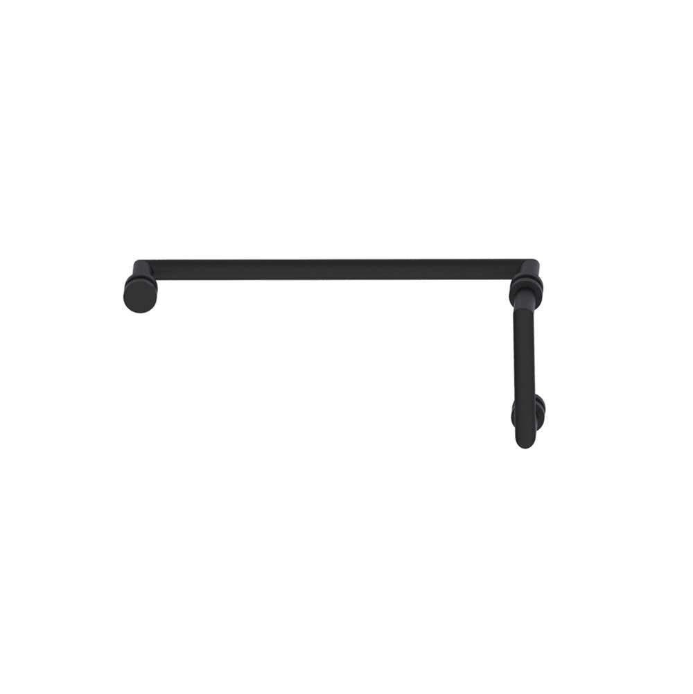 Kartners - OSLO - 6-inch x 18-inch Offset Shower Door Handles -Matte Black - Matte Black