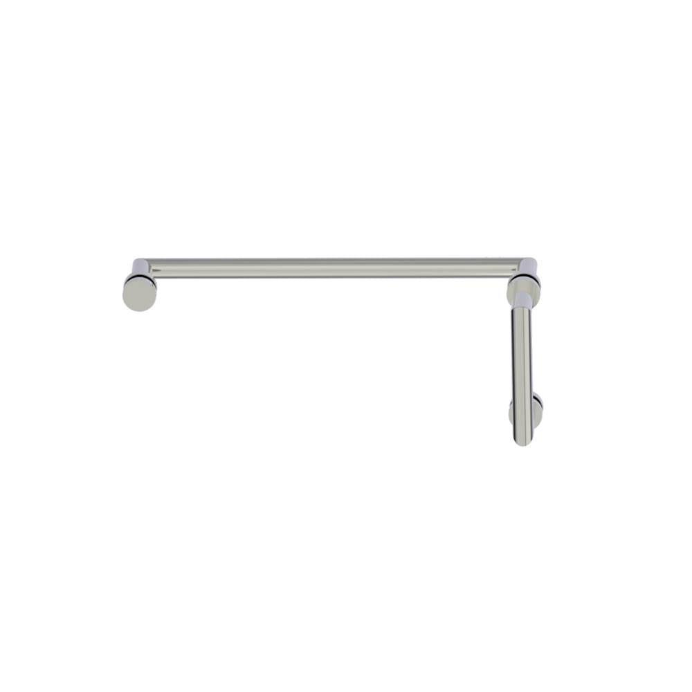 Kartners - OSLO - 6-inch x 18-inch Offset Shower Door Handles -Polished Nickel - Polished Nickel
