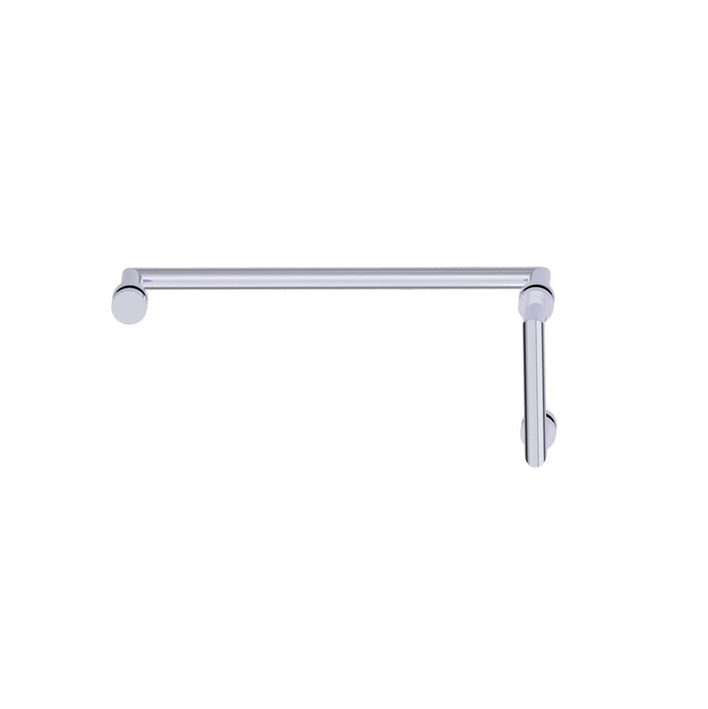 Kartners - OSLO - 6-inch x 18-inch Offset Shower Door Handles -Polished Chrome - Polished Chrome