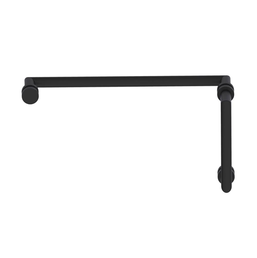 Kartners - OSLO - 8-inch x 18-inch Offset Shower Door Handles -Matte Black - Matte Black