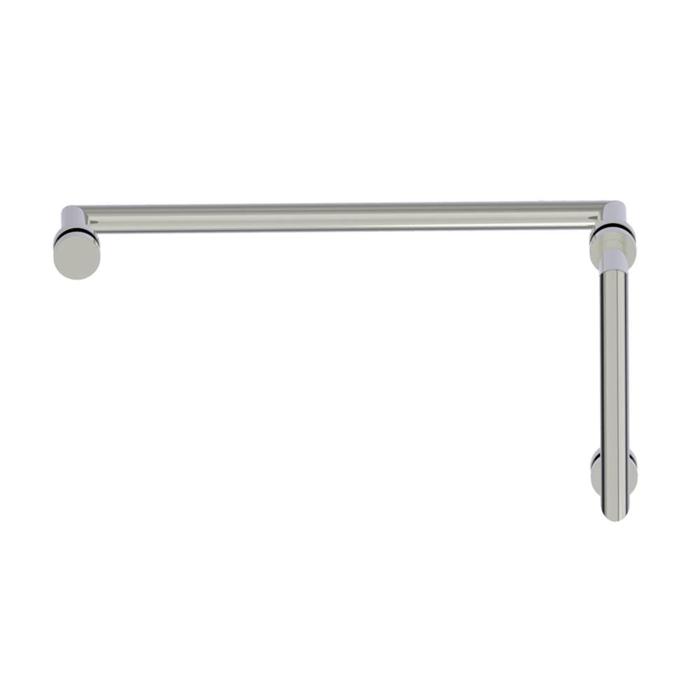 Kartners - OSLO - 8-inch x 18-inch Offset Shower Door Handles -Brushed Nickel - Brushed Nickel