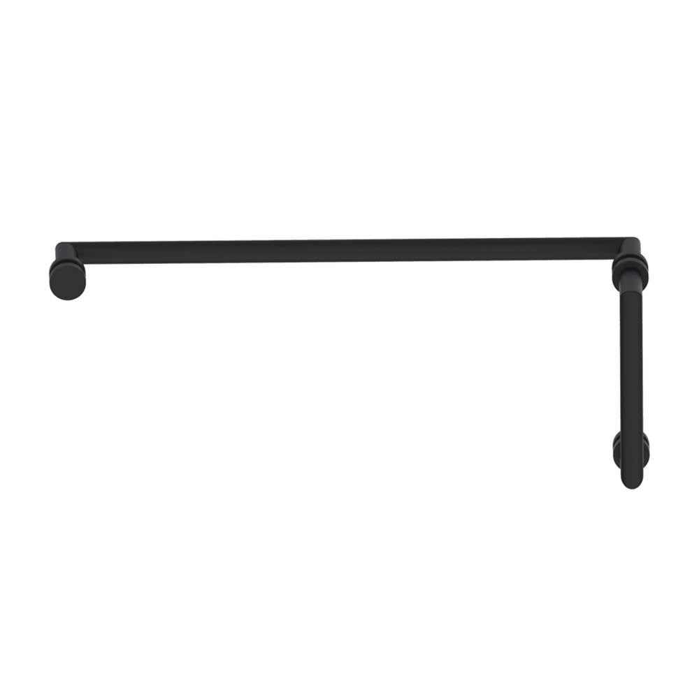Kartners - OSLO - 8-inch x 24-inch Offset Shower Door Handles -Matte Black - Matte Black