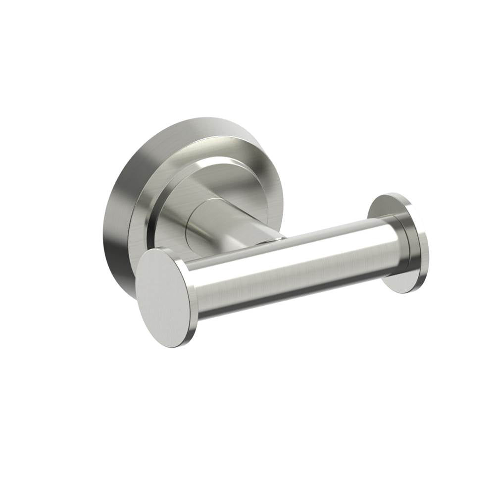 Kartners - SOFIA - Double Prong Robe Hook-Brushed Nickel - Brushed Nickel