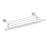 Kartners - SOFIA - 21-inch Towel Shelf with Bathroom Towel Bar-Polished Nickel - Polished Nickel