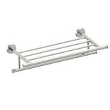 Kartners - SOFIA - 21-inch Towel Shelf with Bathroom Towel Bar-Brushed Nickel - Brushed Nickel