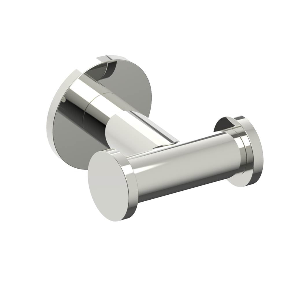 Kartners - NICE - Double Prong Robe Hook-Polished Nickel - Polished Nickel