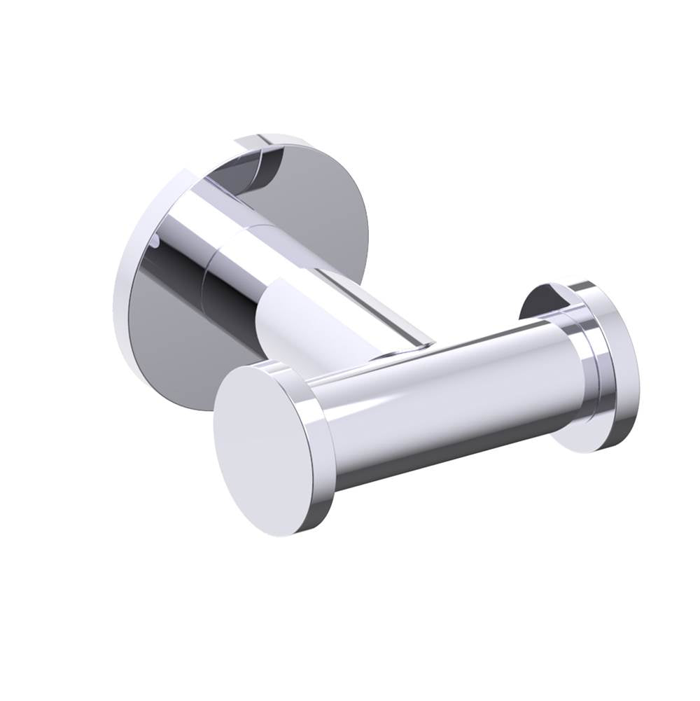 Kartners - NICE - Double Prong Robe Hook-Polished Chrome - Polished Chrome
