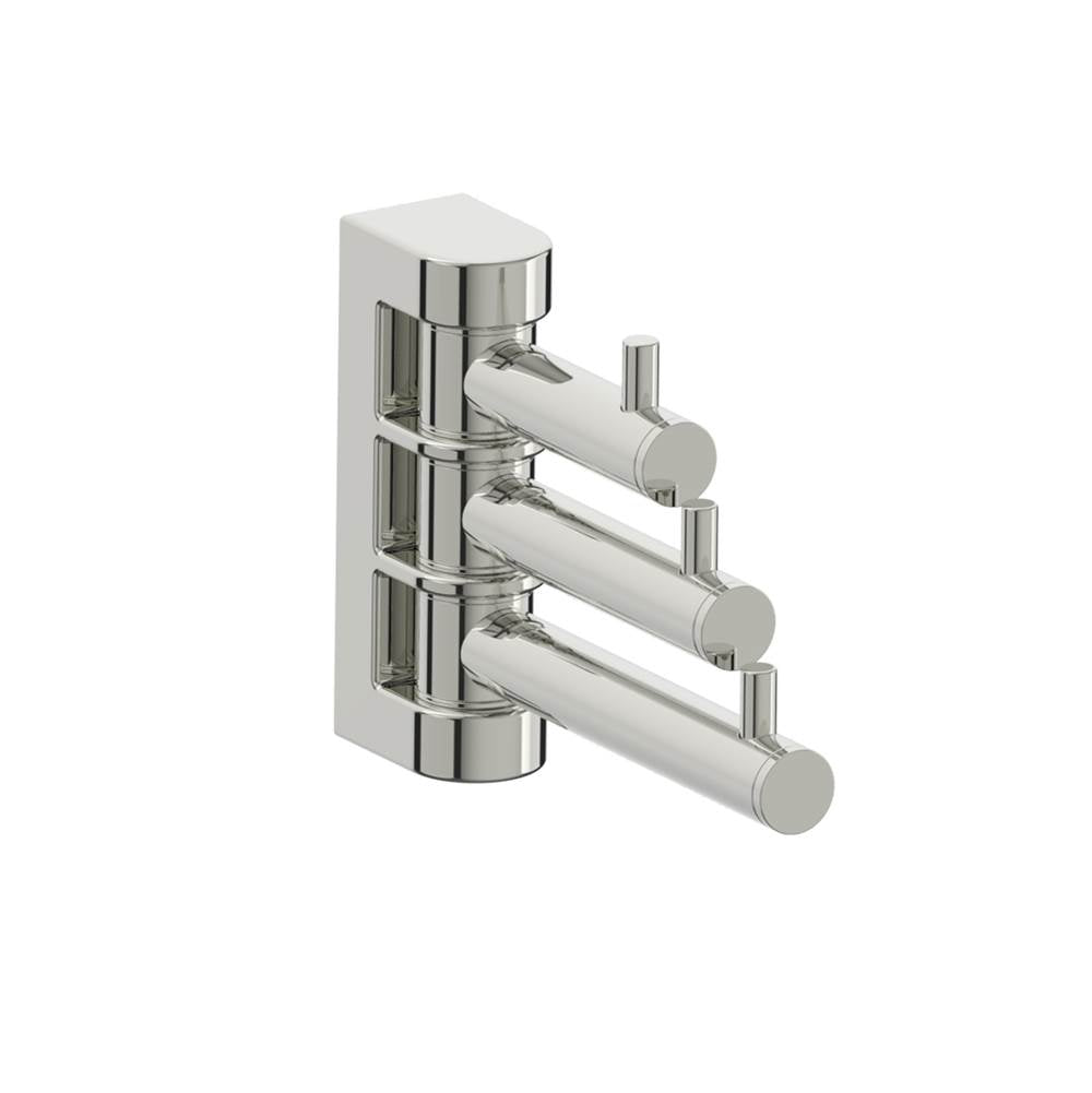 Kartners - SEVILLE - Triple Prong Robe Hook-Polished Nickel - Polished Nickel
