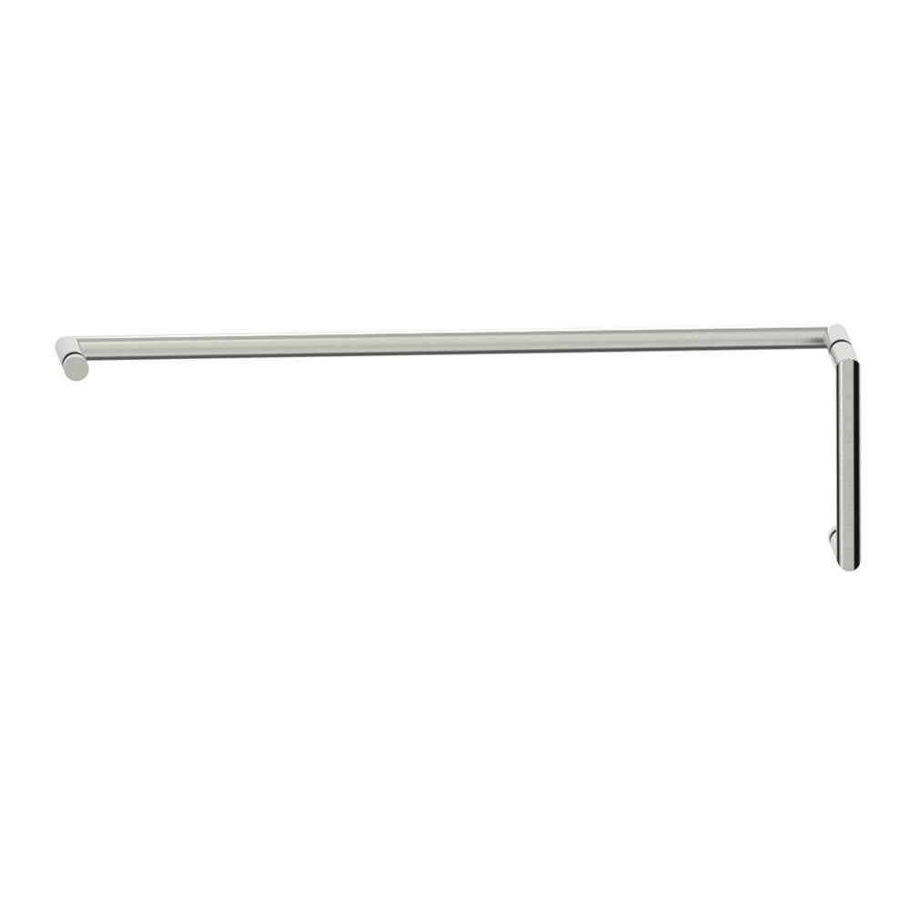 Kartners - SEVILLE - 6-inch x 24-inch Offset Shower Door Handles -Brushed Nickel - Brushed Nickel