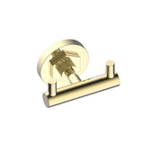 Kartners - WINDSOR - Double Prong Robe Hook-Unlacquered Brass - Unlacquered Brass