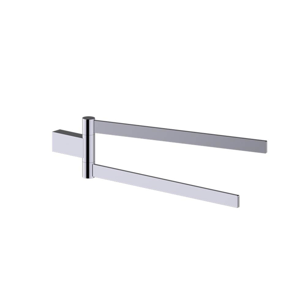 Kartners - BERLIN - 18-inch Double Bathroom Towel Bar - Swivel-Polished Chrome - Polished Chrome