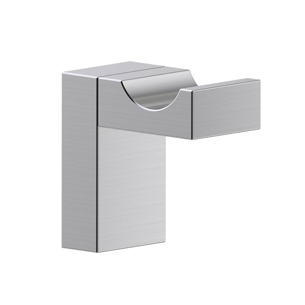 Kartners - BERLIN - Single Prong Robe Hook Solid Back-Brushed Nickel - Brushed Nickel
