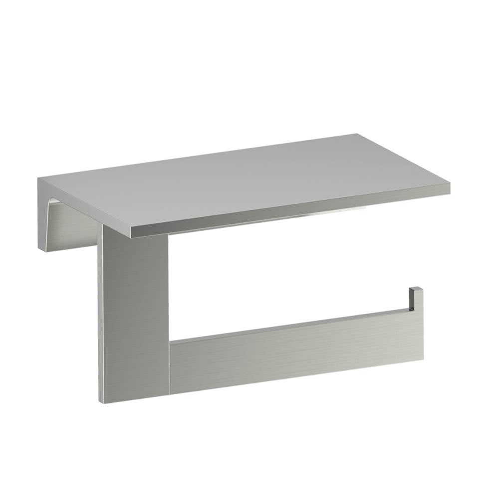 Kartners - BERLIN - Shelf with Toilet Paper Holder-Brushed Nickel - Brushed Nickel