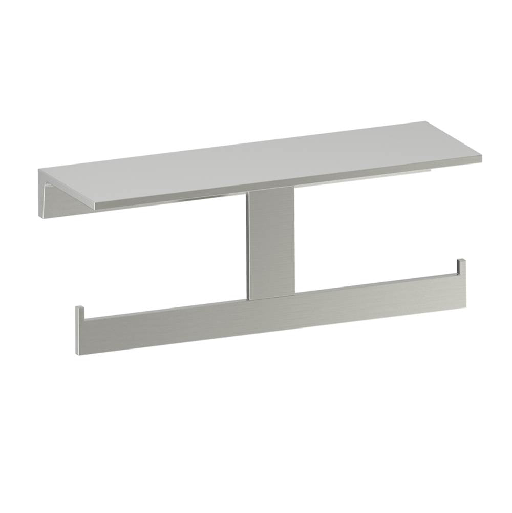 Kartners - BERLIN - Shelf with Toilet Paper Holder-Brushed Nickel - Brushed Nickel