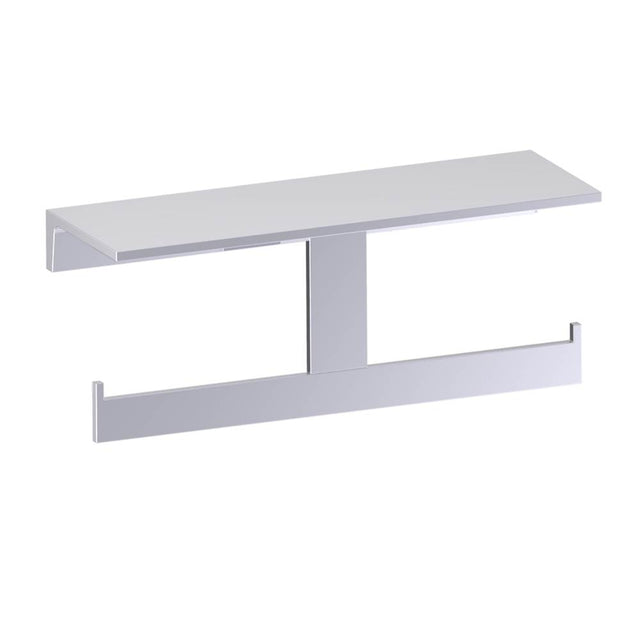 Kartners - BERLIN - Shelf with Toilet Paper Holder-Polished Chrome - Polished Chrome