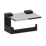 Kartners - BERLIN - Toilet Paper Holder with Glass Shelf-Matte Black - Matte Black