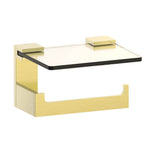 Kartners - BERLIN - Toilet Paper Holder with Glass Shelf-Brushed Brass - Brushed Brass