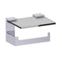 Kartners - BERLIN - Toilet Paper Holder with Glass Shelf-Polished Chrome - Polished Chrome