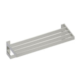 Kartners - BERLIN - Towel Shelf with Bathroom Towel Bar-Brushed Nickel - Brushed Nickel
