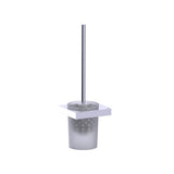 Kartners - BERLIN - Wall Mounted Toilet Brush Set with Frosted Glass-Polished Chrome - Polished Chrome