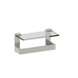 Kartners - BERLIN - 10-inch Glass Shelf with Bathroom Towel Bar-Brushed Nickel - Brushed Nickel