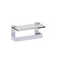 Kartners - BERLIN - 10-inch Glass Shelf with Bathroom Towel Bar-Polished Chrome - Polished Chrome